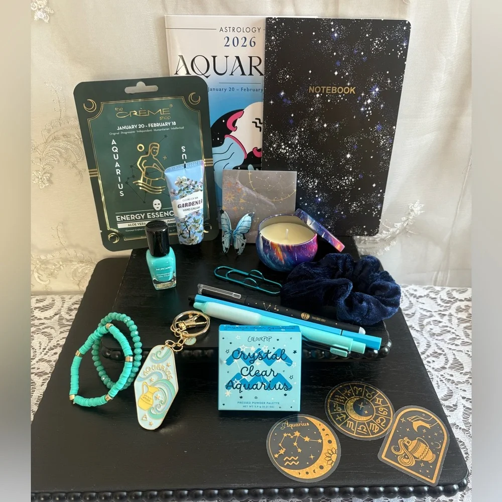 Aquarius Zodiac Self-Care Gift Bundle 💎 Astrology Inspired Gift Set - Picture 2 of 9